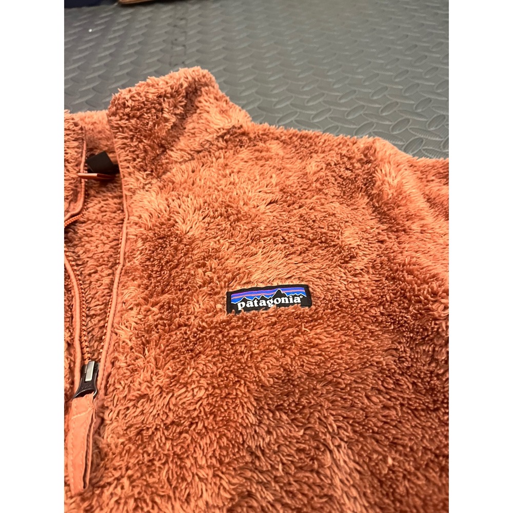 Patagonia Los Gatos 1/4 Zip Pullover Women Large Orange Fleece Sweater 25235 - Picture 4 of 8